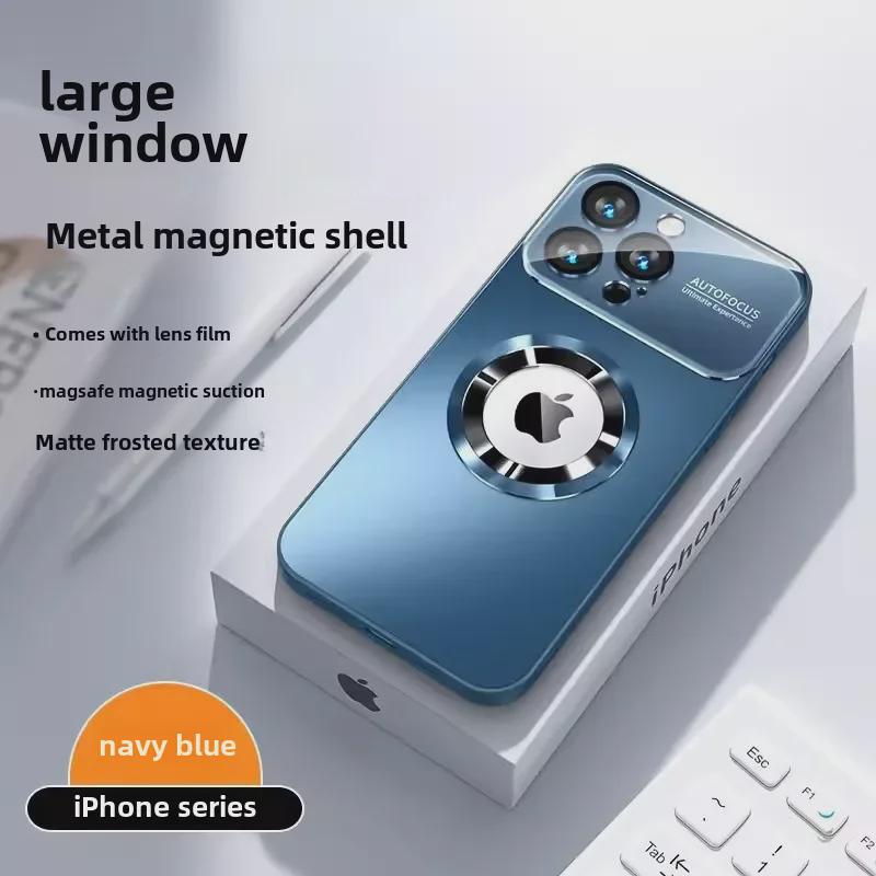 Магнитный матовый защитный чехол для iPhone 15, 14 и 13 Pro Max — защита от падений, большой дизайн с окном