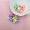 100Pcs 9*11mm Stereoscopic Heart Bracelet Necklace Pendant Jewelry Making DIY For Loose Beads Candy Color