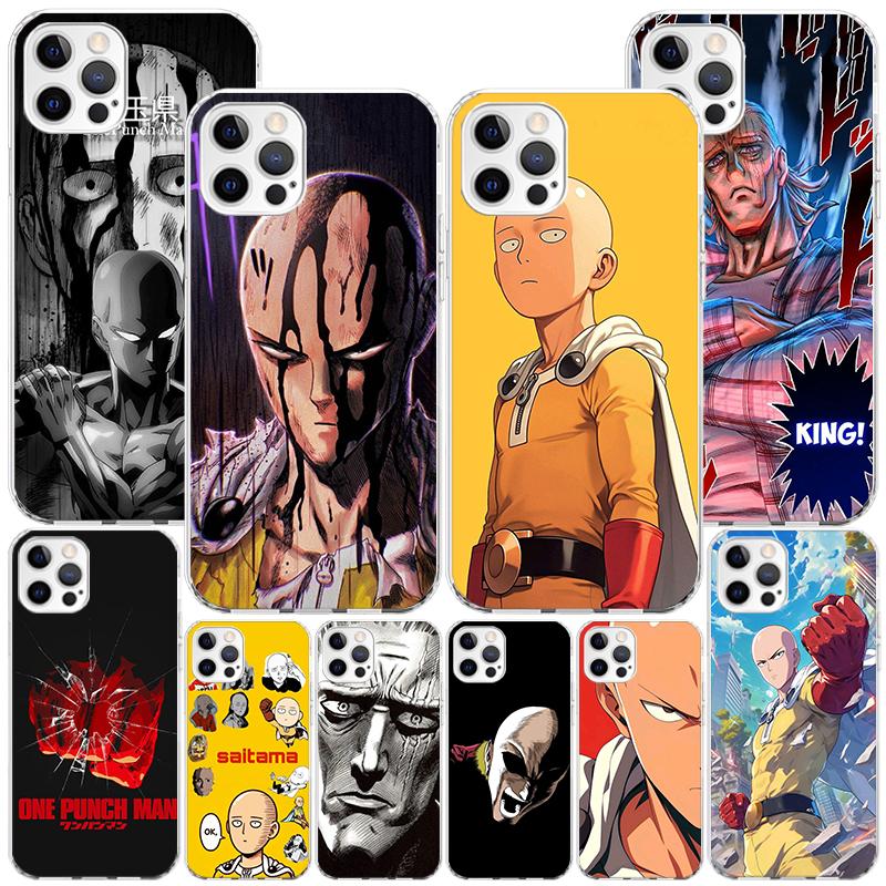 Чехол для телефона One P-Punch-Man Saitama King для iPhone 13 12 Mini 11 Pro Max XS XR X SE 7 8 Plus 5S 5 6S 6 Подарок Печатная Крышка Fundas