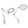 LED Magnifying Lamp Metal Swing Arm Magnifier Lamp - Stepless Dimming 3 Color Modes 5X Magnification Adjustable