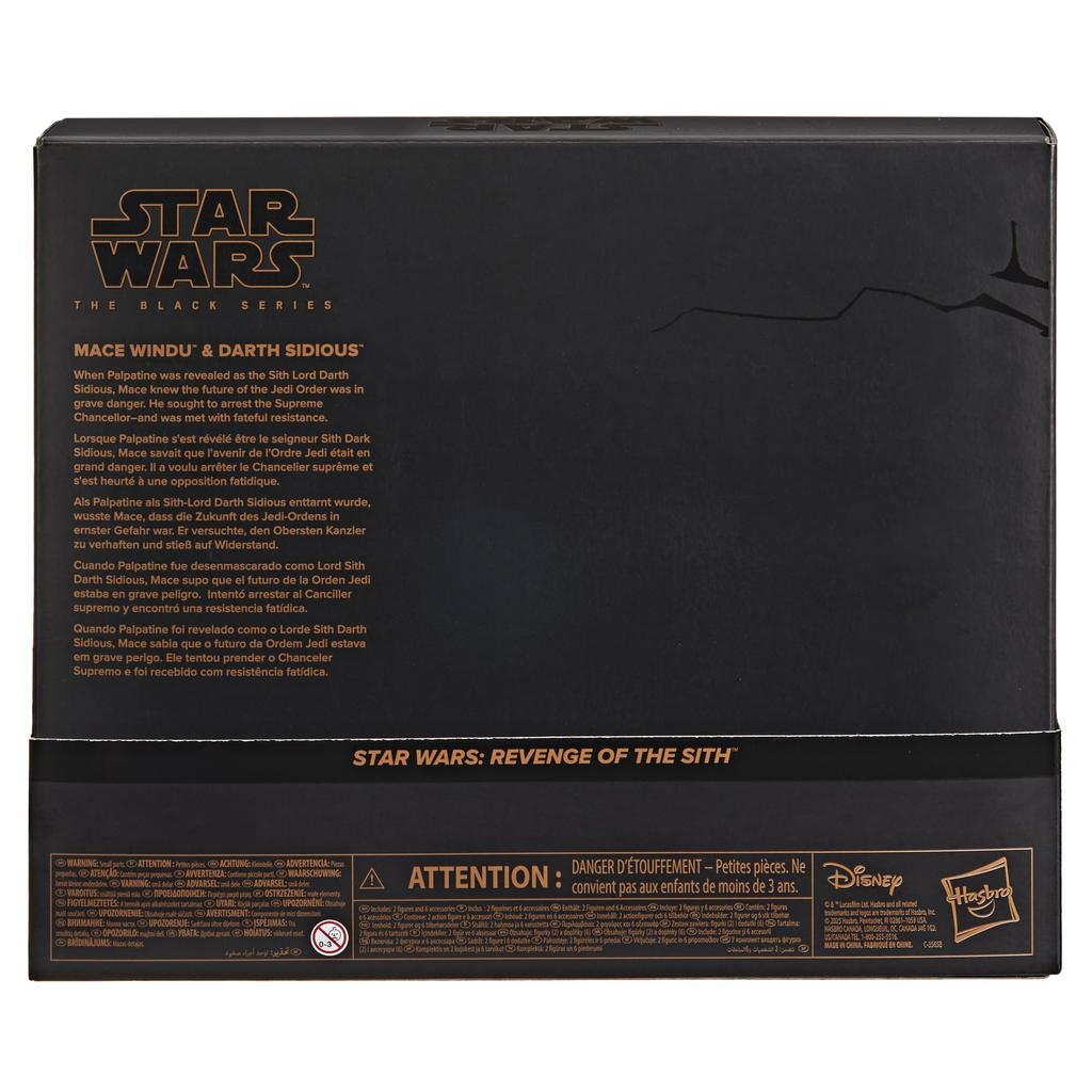 Hasbro Star Wars Black Series Mace Windu Darth Star Wars Episode Revenge of the Sith Premium Collection 15cm Action Figure Set of 2 Authentic &