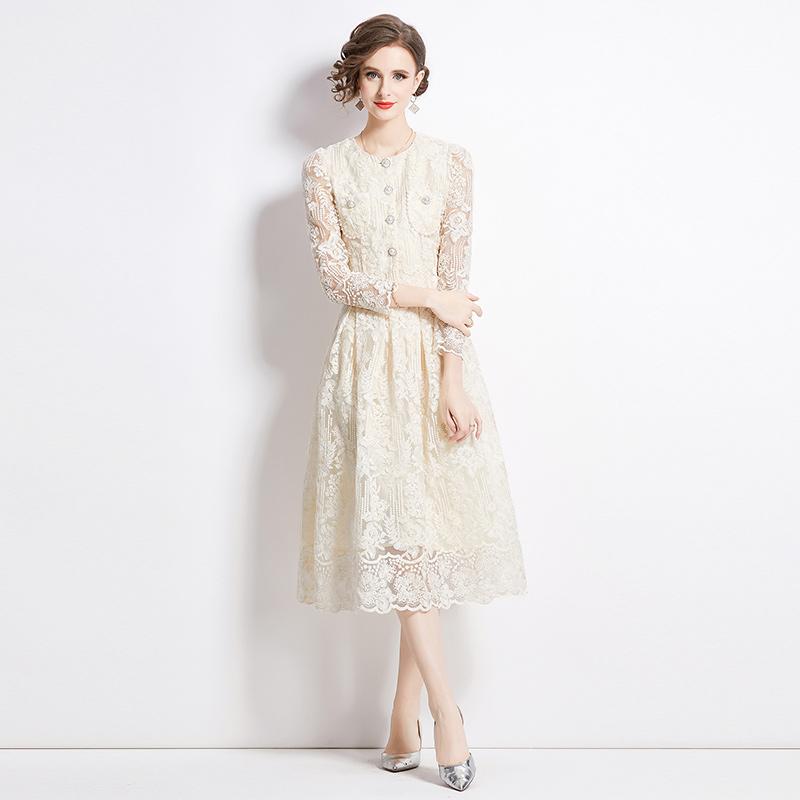 Женский комплект из двух предметов с цветочной вышивкой, женский костюм, элегантная рубашка с длинным рукавом, юбка средней длины, комплект из 2 предметов