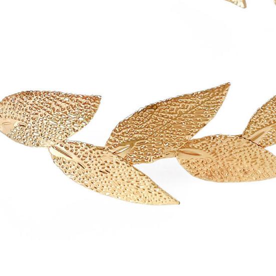 Женская повязка на голову Сверкающий дизайн листьев Золотая повязка Наряжать девочку Обруч для волос Легкий Праздничный аксессуар для волос