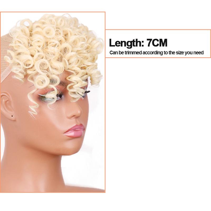MISS WIG Парик с краями, женские синтетические искусственные короткие шпильки с челкой, наращивание волос, странное вьющееся наращивание натуральных волос