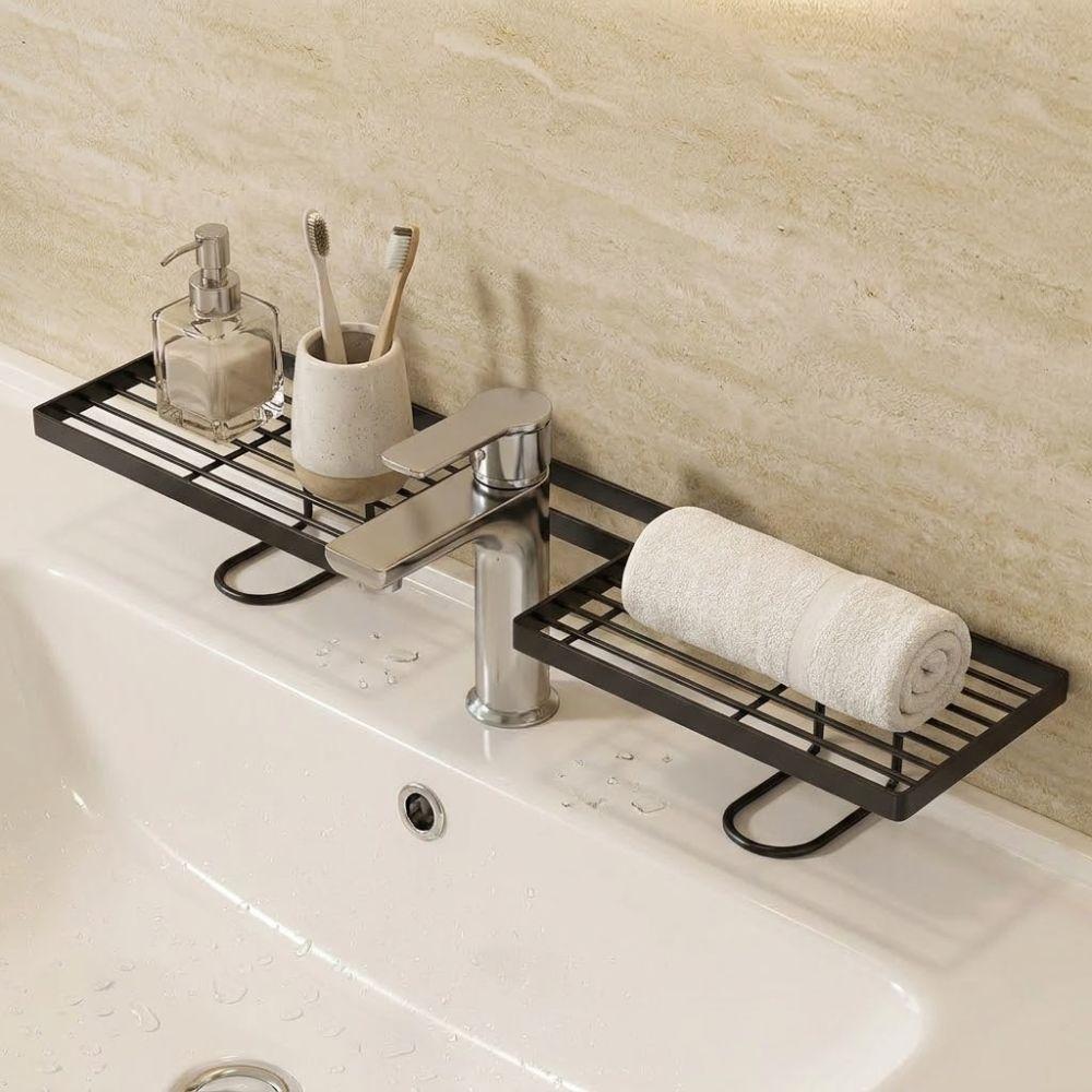 Water Drainage Faucet Storage Shelf Mesh Design Cosmetics Organizer Sink Drying Rack Kitchen