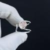 Natural Rose Quartz Adjustable 925 Sterling Silver Ring - Fits US Sizes 6 To 10 - Handmade Boho Jewelry for Women & Men, Valentine Gifts