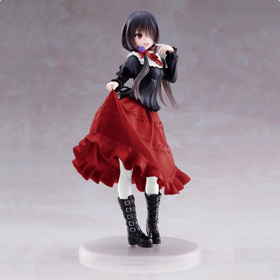 18 см DATE A LIVE Токисаки Куруми Аниме Фигурка Милая Девушка Модель Игрушка ПВХ Черное Платье Наряд Стоящая Модель Украшение Салона Автомобиля