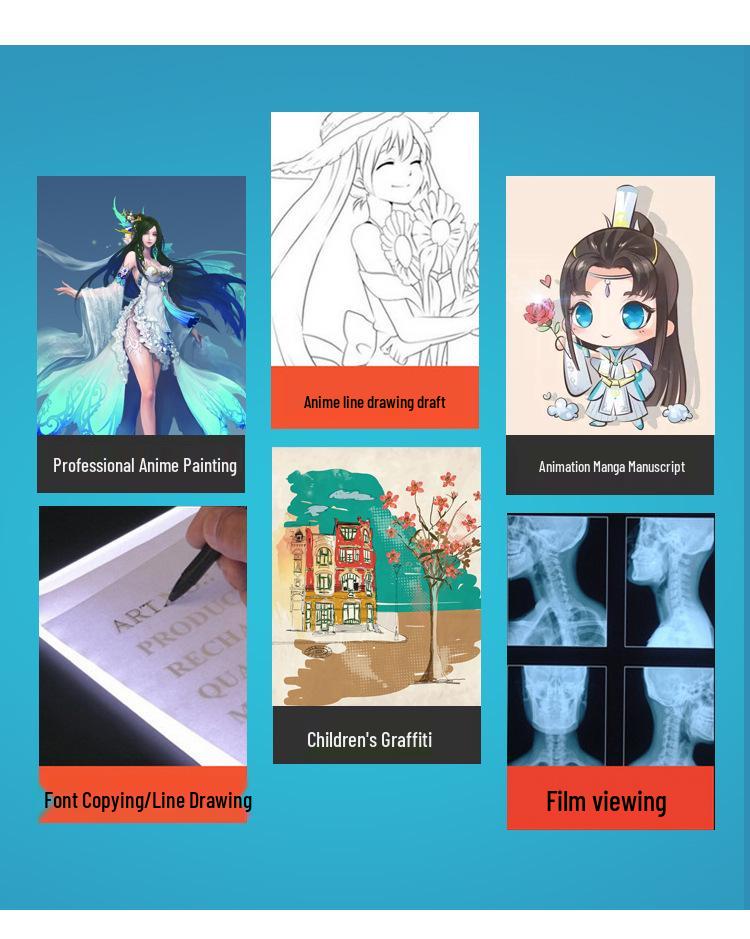 A4 LED Anime Drawing Board - Light-Up Tracing Table for Calligraphy, Sketching, and Diamond Painting.