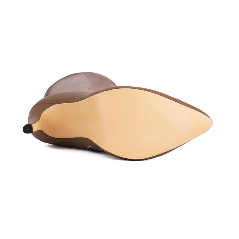 Women's High-heeled Boots Sexy European and American Style Pointed Thin Heels Solid Color Large Size Knee Elastic Boots