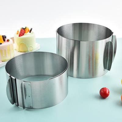 Регулируемое кольцо для выпечки и украшения торта. Инструмент для выпечки из нержавеющей стали для десертов. Универсальная круглая форма для торта для домашних пекарей.