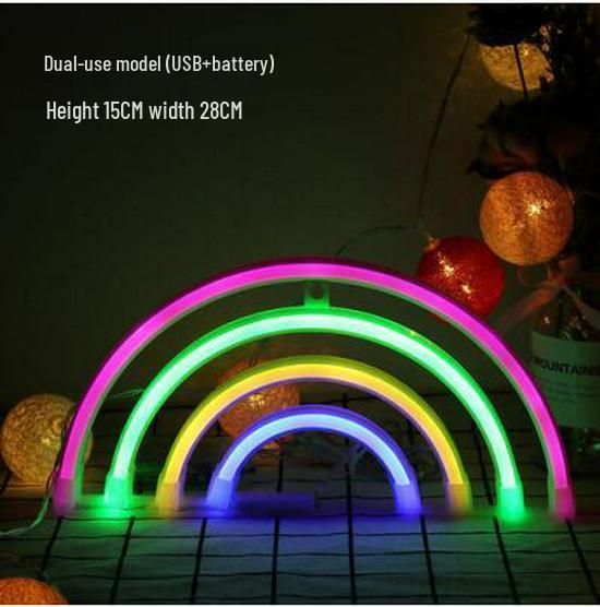 Manufacturer's New LED Neon Light: Lightning Cloud, Planet, Heart, Rainbow – Perfect for Christmas Night Décor.