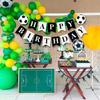 Soccer Happy Birthday Banner Black White, Personalized Letters Name Banner Sign, Birthday Garland Wall Door Banners Flag for Boys Girls Party