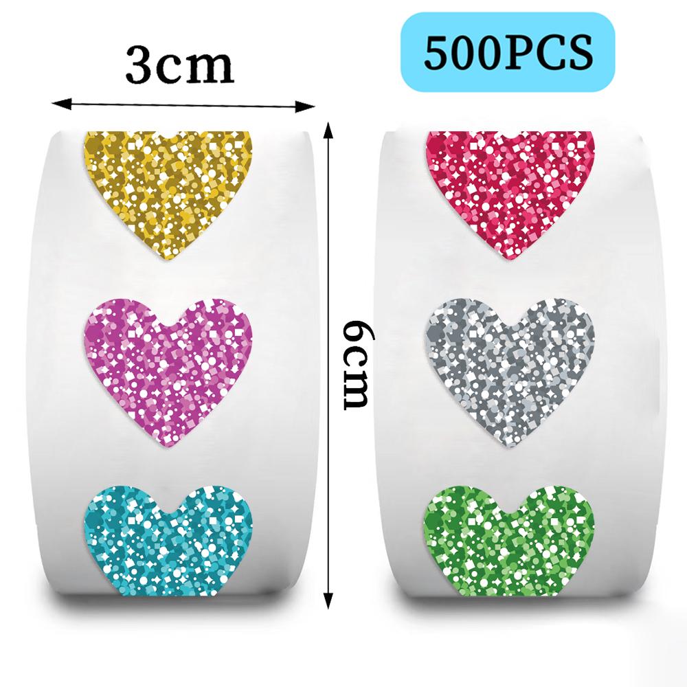 500pcs/Roll Cartoon Love Sealing Stickers Creativity DIY PVC Laptop Decals Decoration Stiker Reward Label Gift Toys