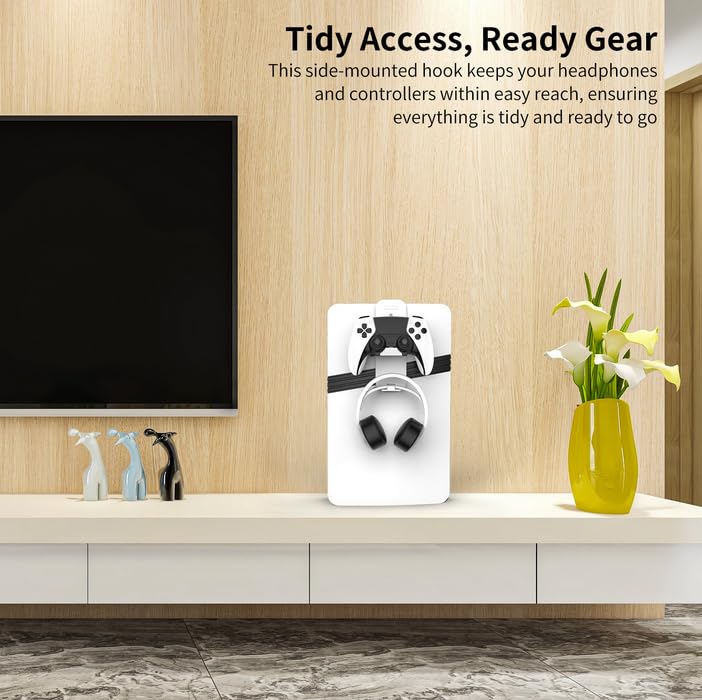 Совместимость с PlayStation 5, подставка с держателем для хранения наушников и гарнитуры, обеспечивающая простоту и устойчивость материала. Ручка для Pro/PS5 slim/PS5, гарнитуры, вешалка,