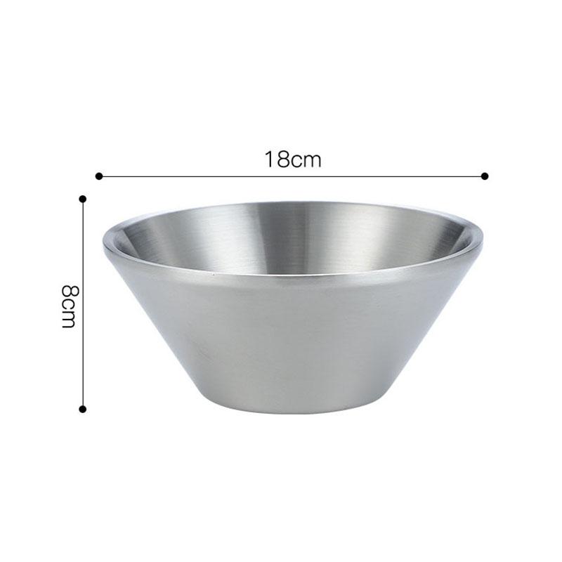 Двухслойная миска из нержавеющей стали, корейская V-образная, салатная еда, ужин, миски для риса, столовые приборы, столовая посуда, кухонные принадлежности