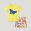 Летний костюм из двух частей с короткими рукавами для девочек из хлопка