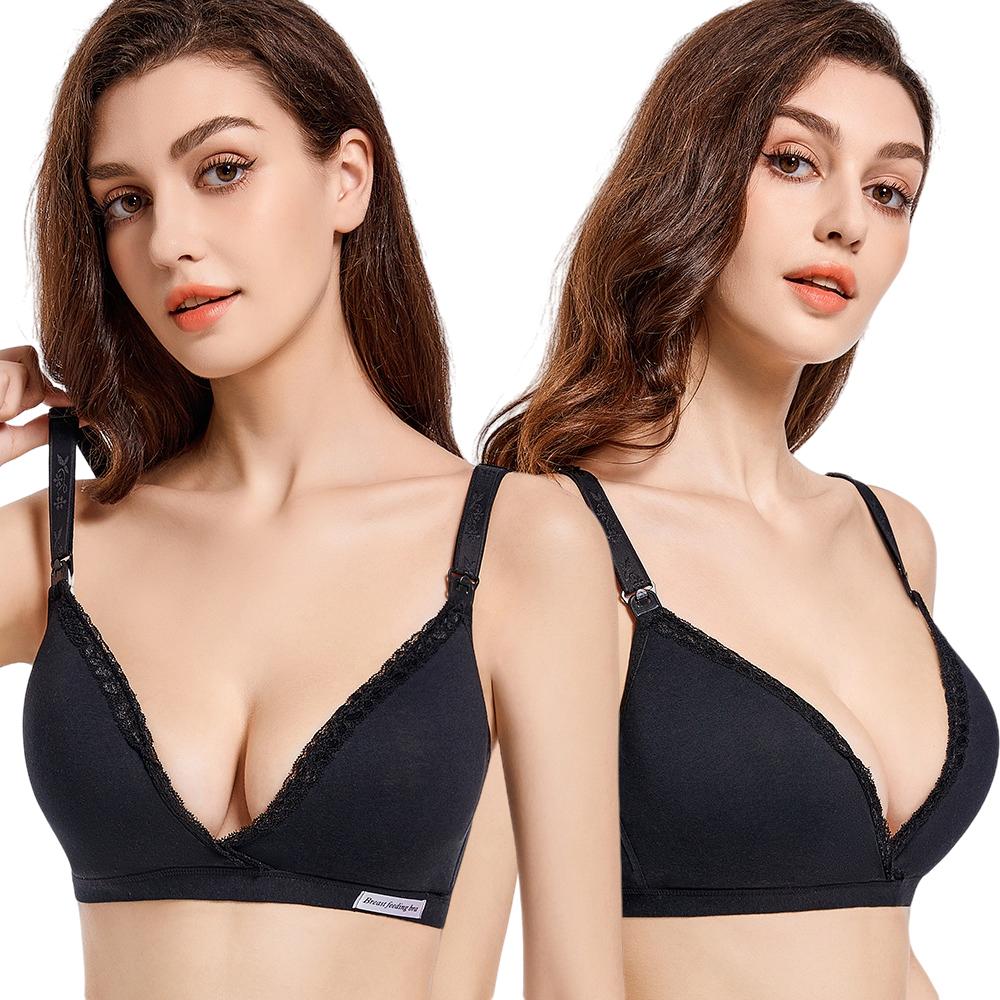 2 шт., бюстгальтер для беременных и кормящих женщин, бюстгальтеры для кормления грудью, хлопковое нижнее белье, одежда для беременных женщин, одежда для беременных, сна, грудного вскармливания, интимная одежда