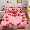 Комплект постельного белья ко Дню святого Валентина с 3D-принтом, двуспальная кровать, пододеяльник, наволочка, 2/3 шт., пододеяльник для молодоженов, мягкий и быстросохнущий домашний текстиль