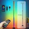Умный светодиодный RGB напольный светильник с пультом и управлением через приложение, синхронизация с музыкой, угловое освещение, DIY цвет, лампа для создания настроения, напольная лампа для гостиной, игр