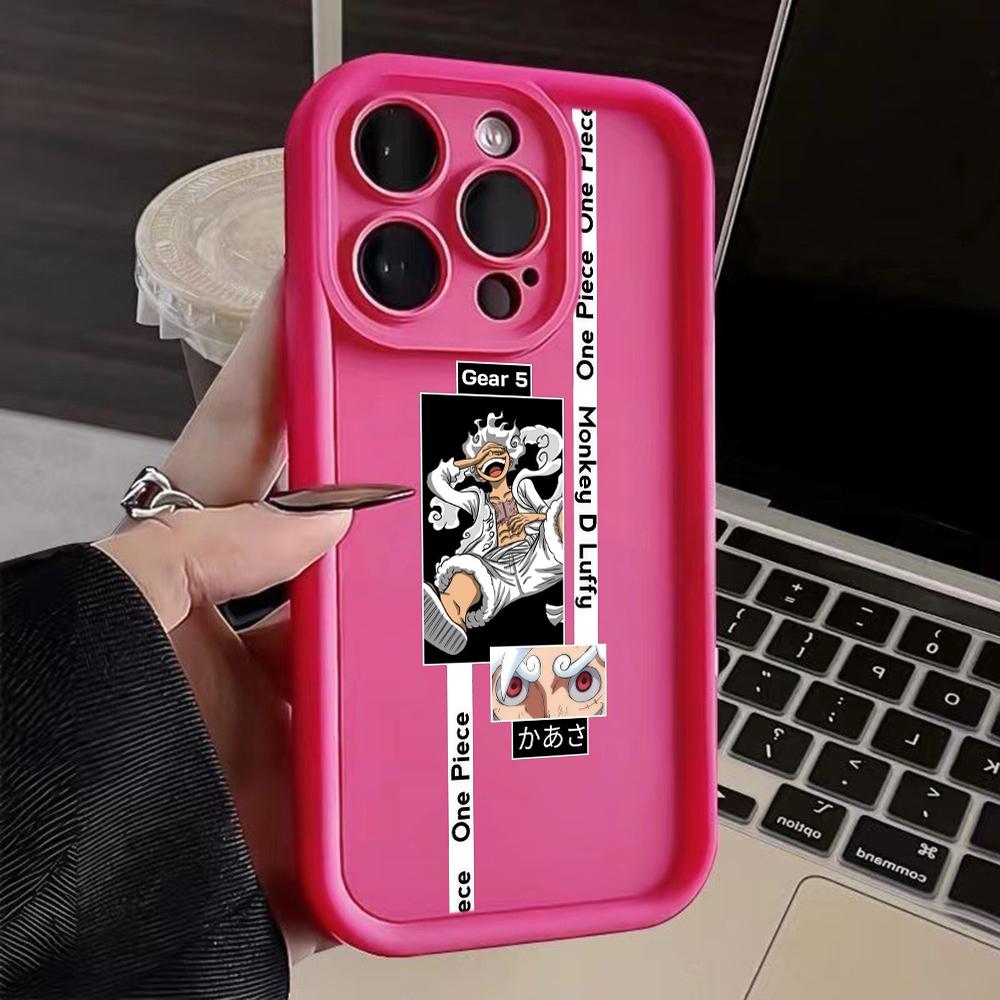 LZ28 One Piece Luffy Gear 5 Silicone Phone Case for iPhone 11 13 14 15 16 Pro Max 7 8 16 Plus 12 Mini XS Max XR Shockproof Back Cover