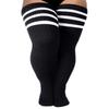 Women's Plus Size Over-The-Knee Socks (Suitable for Thick Thighs), Extended Thick Stripesd Over-The-Knee Socks, Leg Warmer Boot Socks