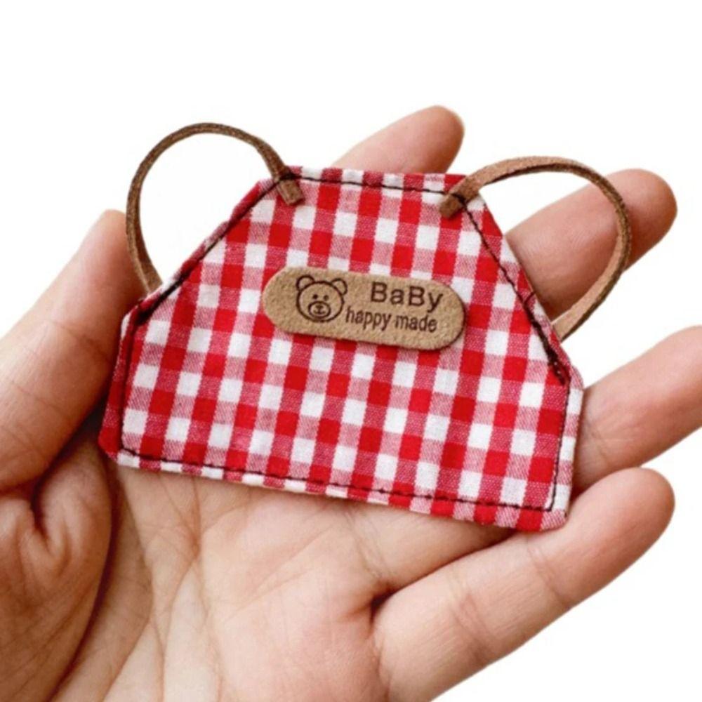 Сделай сам Ретро Одежда для Кукол Клетчатая Полосатая Плюшевая Одежда для Кукол Мини Кукла Кукла Джинсовый Фартук Игрушка для Девочек