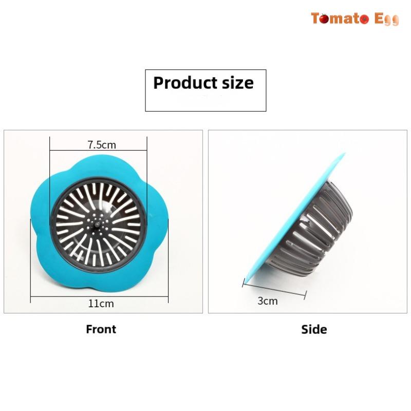 Kitchen Mesh Sink Drain Silicone Strainer Flower Shape Bathroom Drain Hair Filter Fine Hole Drain Trap Waste Screen