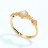 New Japan And South Korea Fashion Personality Artificial Opal Ring S925 Sterling Silver Gold Plated Ring