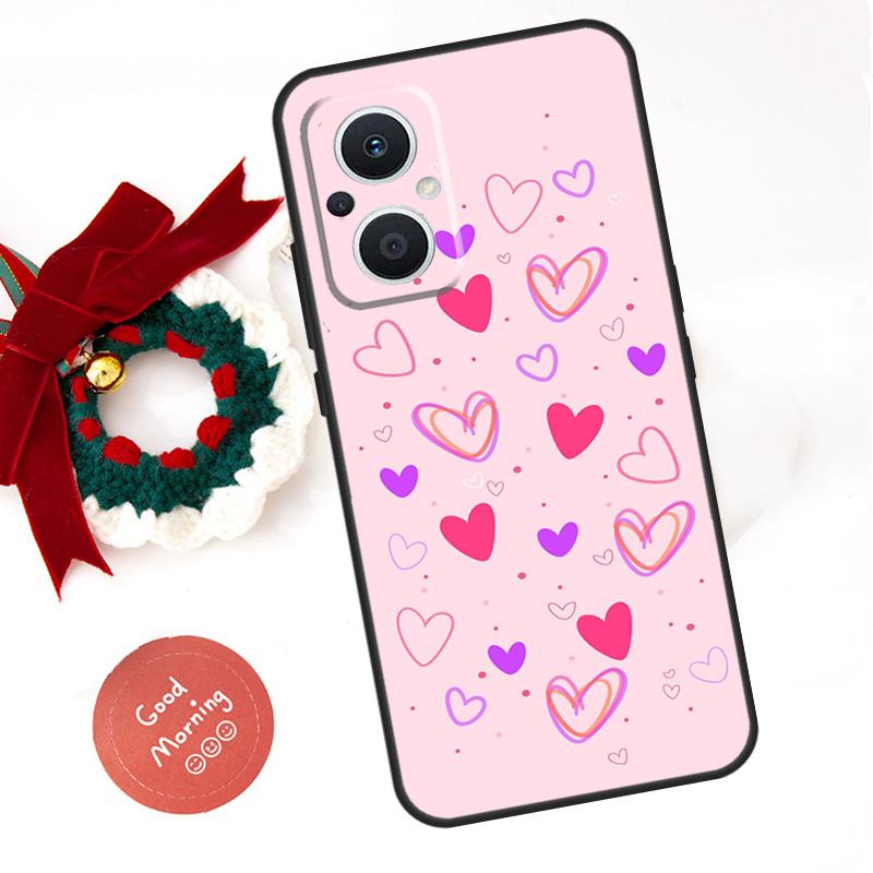 Чехол-сердечко Мультяшные Девочки Для OPPO Reno 8 Lite 10 11 12 13 14 Pro 11F 12F 13F 14F OPPO Find X8 X5 X6 X9 Pro Чехол