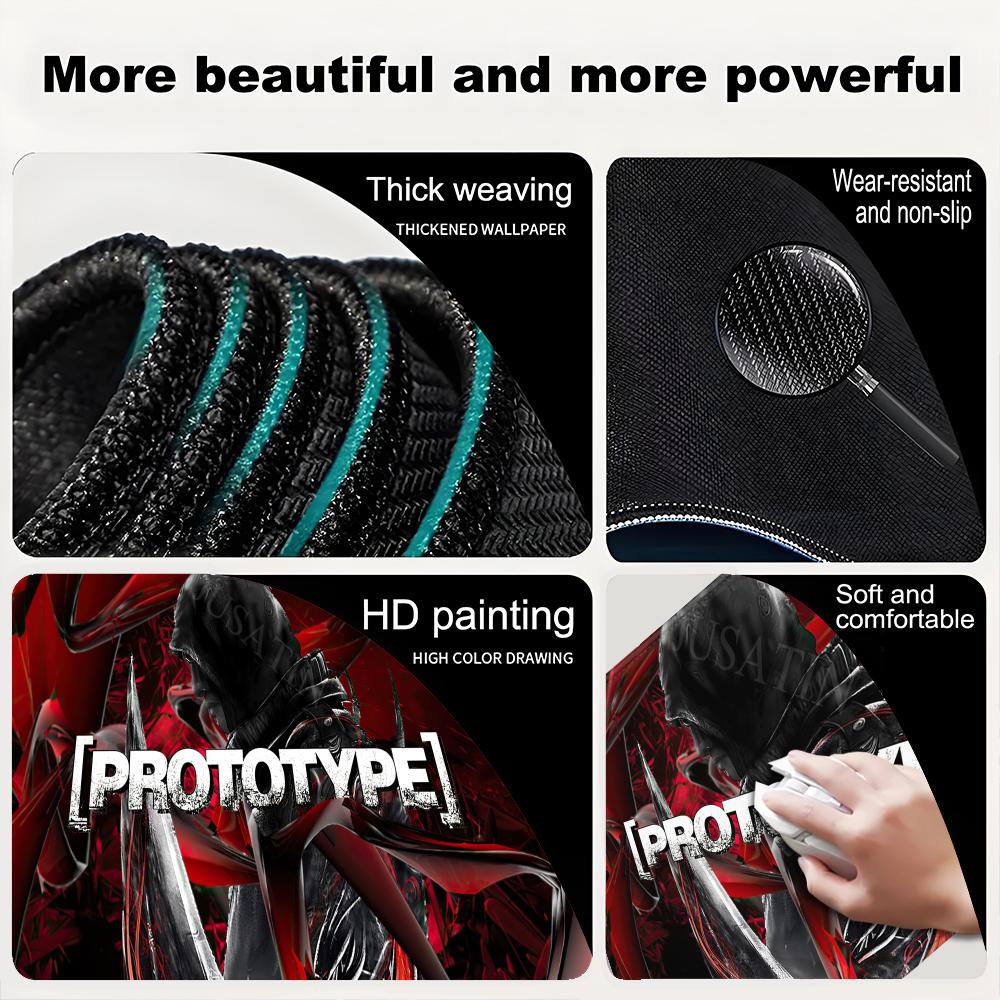 HYBXAXC Prototype Anime Mouse Pad Keyboard Mousepad Large Speed Office Computer Accessories Table Pads Mausepad Gamer Complete