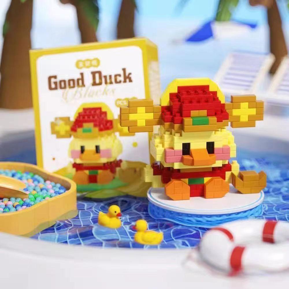 Милые утки серии животных микро-блоки дрели собирать вентиляторы развивающие игрушки для детей