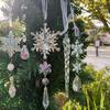 18 Pcs Crystal Christmas Ornaments for Tree Clear Acrylic Snowflake Icicle Hanging Ornaments with Drop Pendants Winter Wonderland