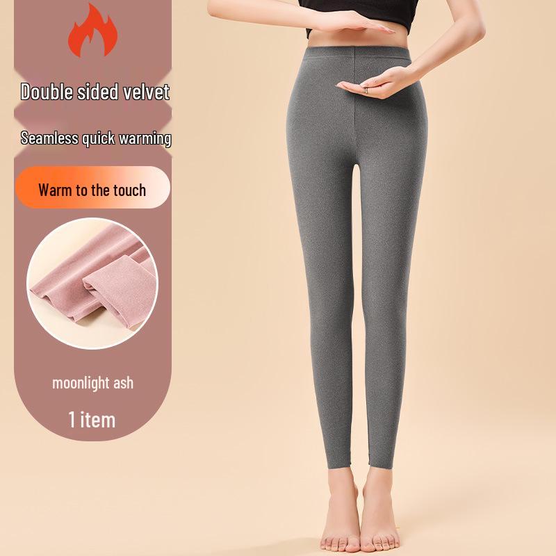 Бархатные Осенние Женские Леггинсы с Низкой Посадкой, Двусторонние, с Начесом, Теплые