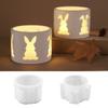 Easter Rabbit Hollow Candlestick Mold Silicone Resin Casting Molds DIY Candle Holder  Home Decor