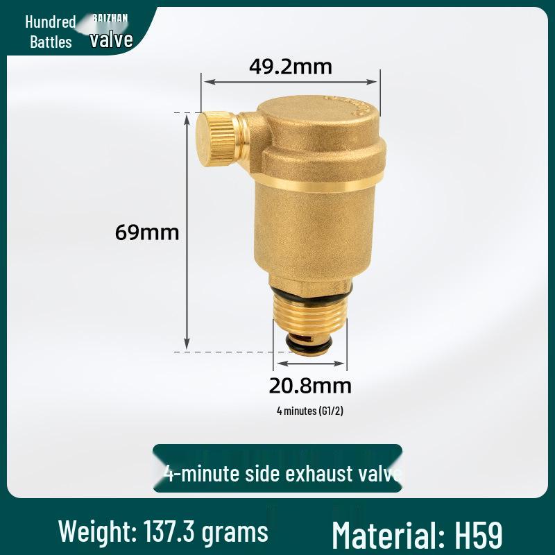 Brass Automatic Air Vent Valve for Water Pipes & HVAC Systems - Bleed/Release Valve 1/2", 3/4", 1"