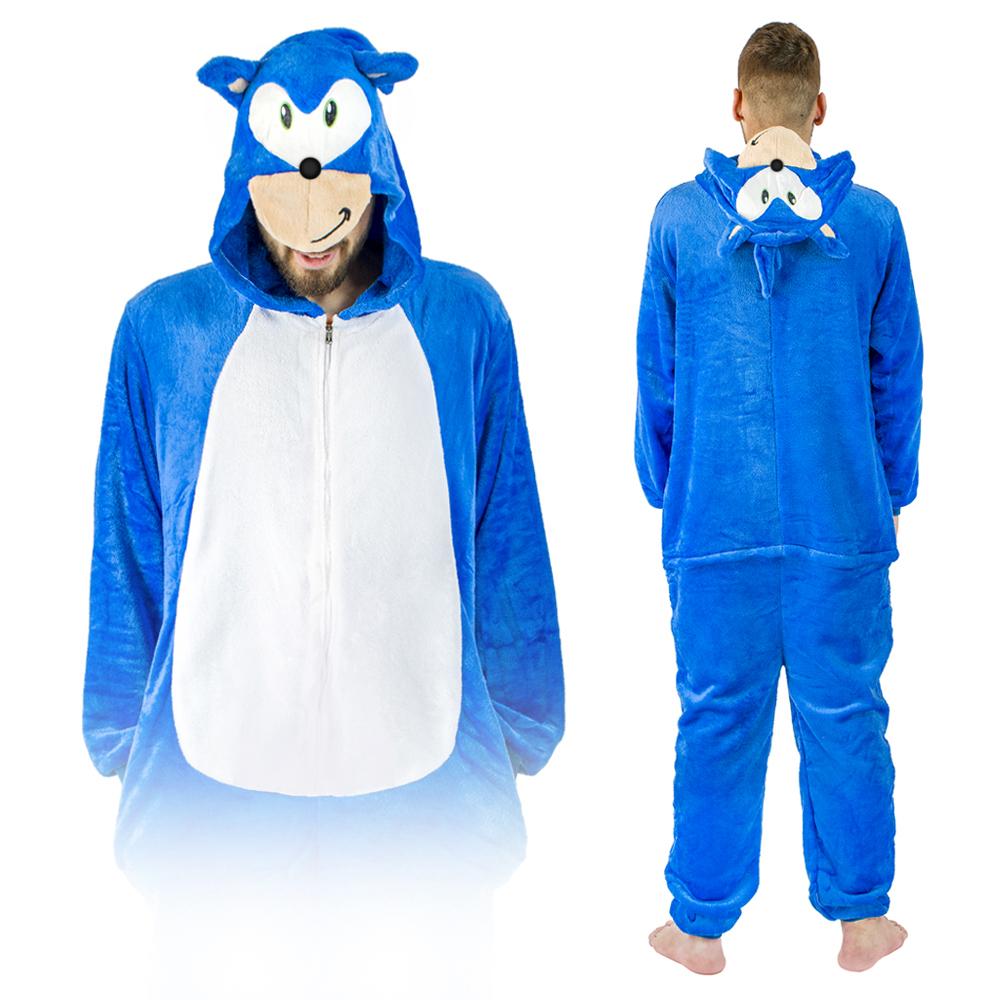 Men's kigurumi onesie pajamas one-piece jumpsuit sonic costume Onesie Costume A103 - M