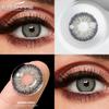 1 Pair Colored Contact Lenses for Eye 14.5mm Cosmetic Gray Brown Lens Eye Color Contacts Lens Yearly Use