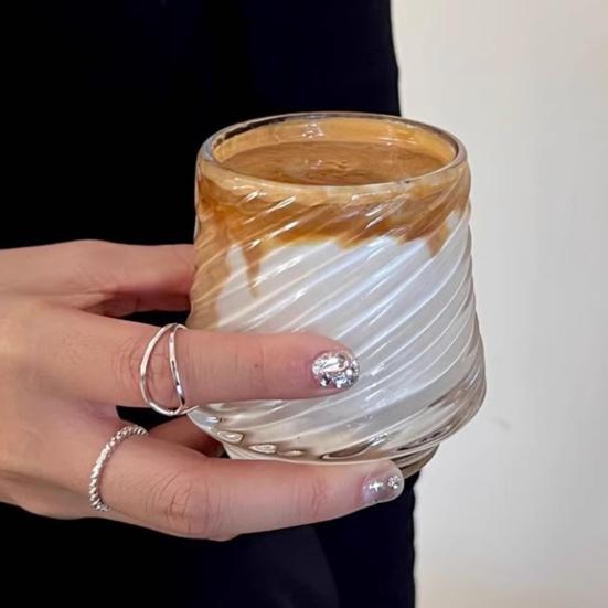 Стеклянная кофейная кружка с текстурой вулкана 150 мл, стакан для виски с рельефным рисунком, термостойкий стакан для напитков для эспрессо, латте, коктейлей