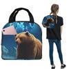 Bear Looks Up At The Starry Sky Insulated Lunch Bag for Women Children Portable Food Boxes Thermal Lunch Box Tote