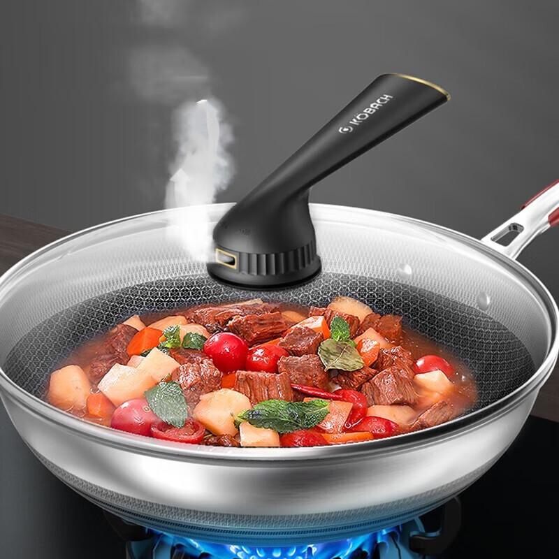 KOBACH 32cm Double Honeycomb Stainless Steel Wok