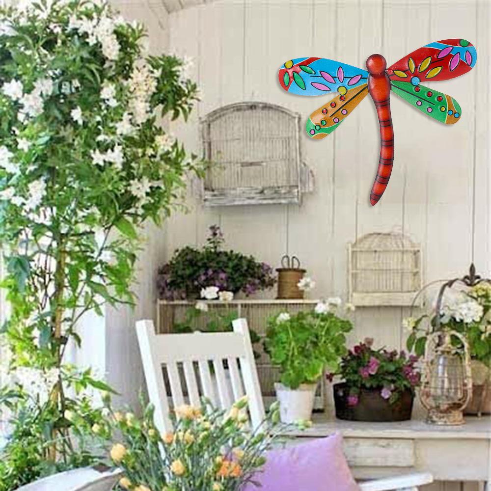 Indoor Outdoor Artwork Statue Metal Dragonfly Wall Decoration Garden Backyard Art Craft Sculptures