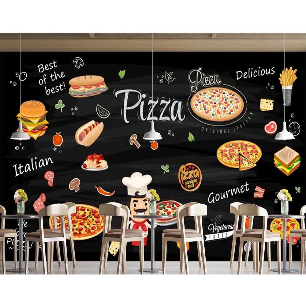 Фаст-фуд Настенная роспись Гамбургер Ресторан Фотообои Пицца Снэк-бар Декор Гамбургер Обои