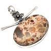Pendant Bird Eye Jasper Gemstone Gift For Her Silver Jewelry 1.75"