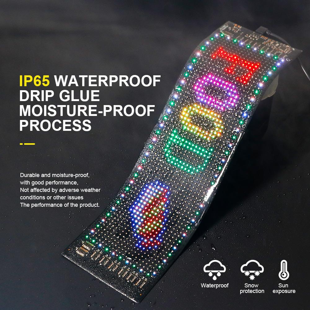 Бегущая реклама Светодиодный дисплей USB RGB Управление приложением для автомобиля Bluetooth Пользовательский дисплей логотипа Текст Шаблон Анимация Программируемый