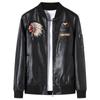 Мужская осенне-зимняя тонкая короткая облегающая кожаная куртка бейсбольная куртка куртка из искусственной кожи