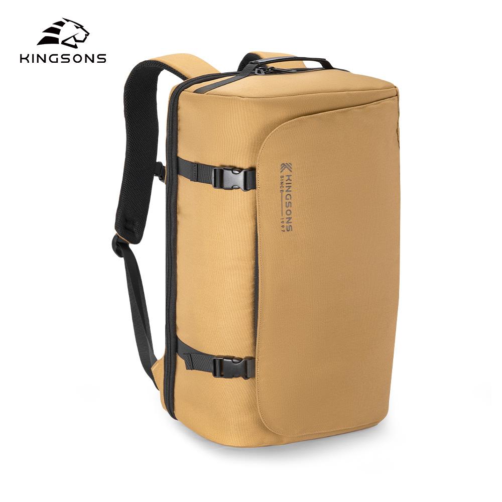 Men Women Backpack Kingsons For 17 Inch Laptop 2025 New Recycled Polyester 32 L Large Capacity 180° Open Waterproof Travel Backpack Khaki K10218R