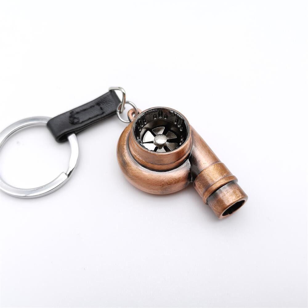 Zinc Zinc Alloy Turbo Key Chain with Sound INS Key Buckle Creative Car Whistle Sound Keyring  Men