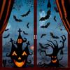 1 Set Of 4 Pcs Halloween Stickers Horror Atmosphere Window Glass Decoration Stickers PVC Wall Stickers