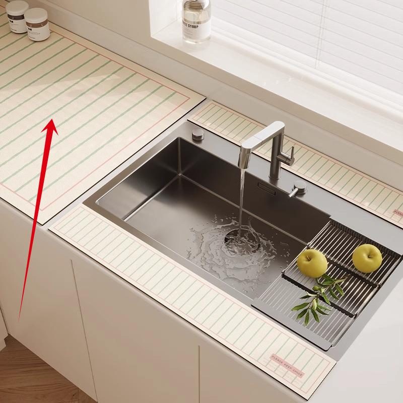 3 шт. Кухонный смеситель Диатомовая земля Пробка для воды Коврик для слива Впитывающий коврик для столешницы в ванной Длинная узкая подставка-костер