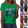 Ladies' Loose Comfortable Casual Fashionable Heart Pattern Printed Round Neck Short Sleeved Shirt